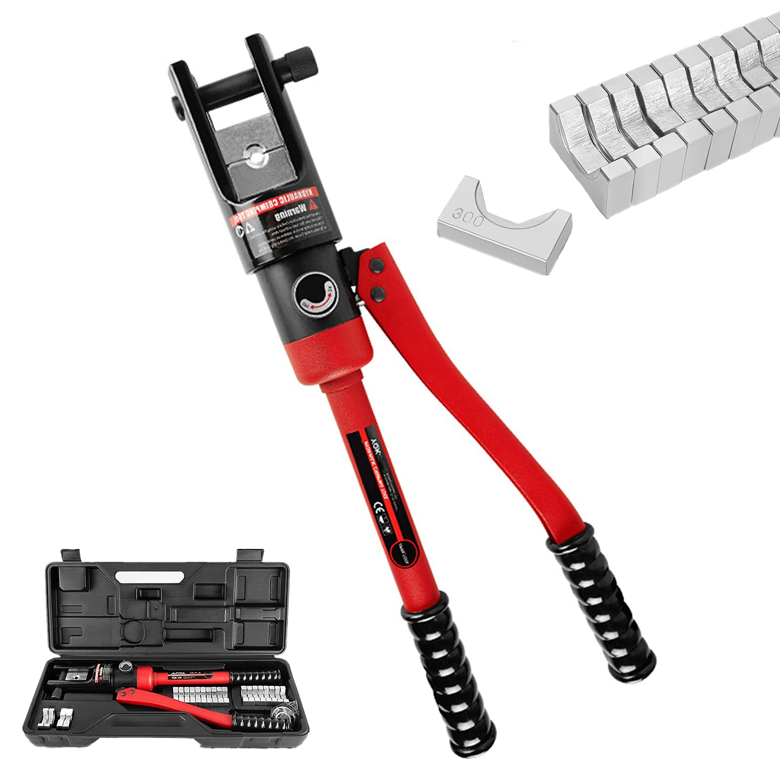 Zxgrfdefa One Color Clamp, Cable Lug Crimping Plier With 11 Pairs Of Dies, 300Mm², Range