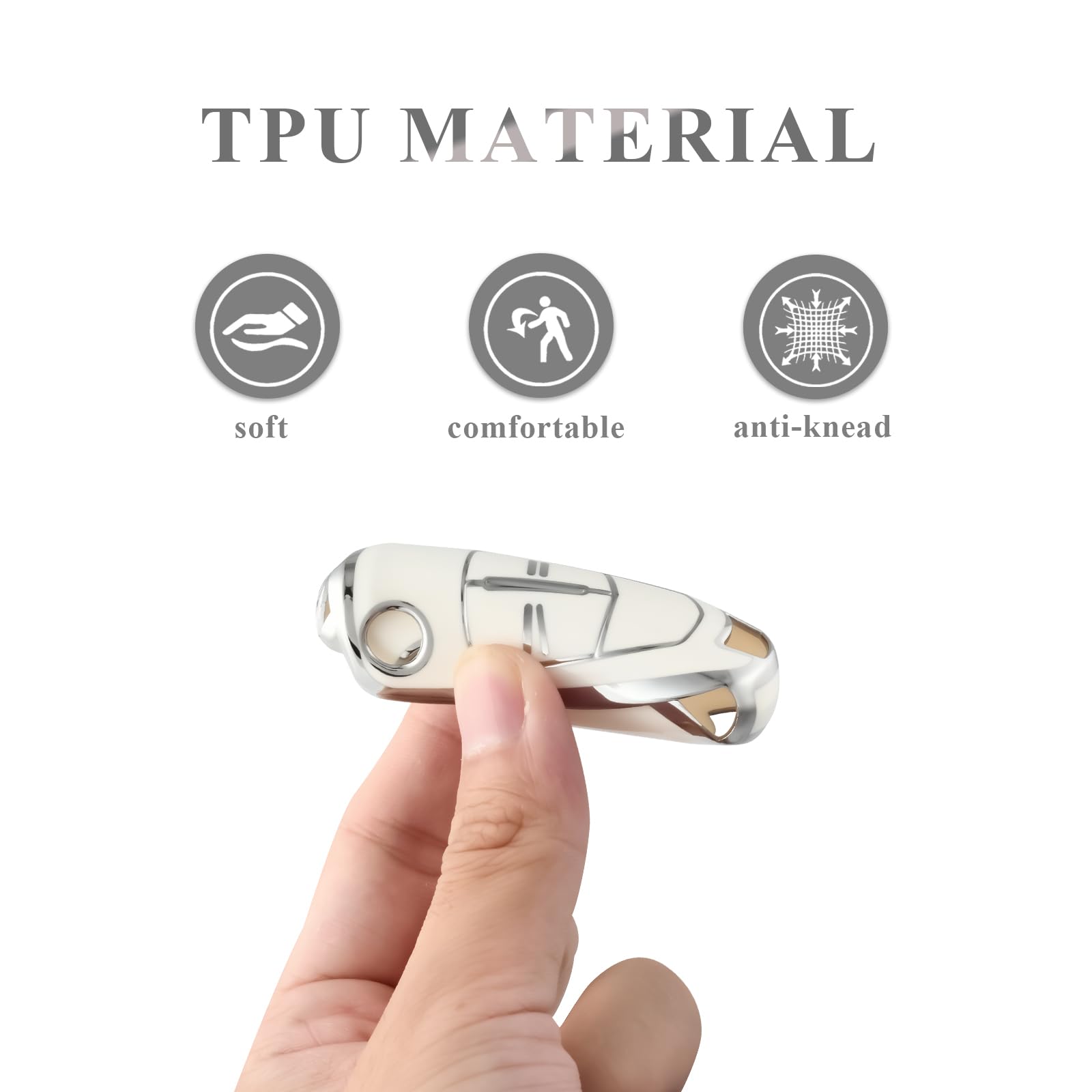 OFFCURVE Custodia Chiavi Auto Guscio Chiave, Cover Chiave TPU Copri Chiavi 3 Tasti Per Ford