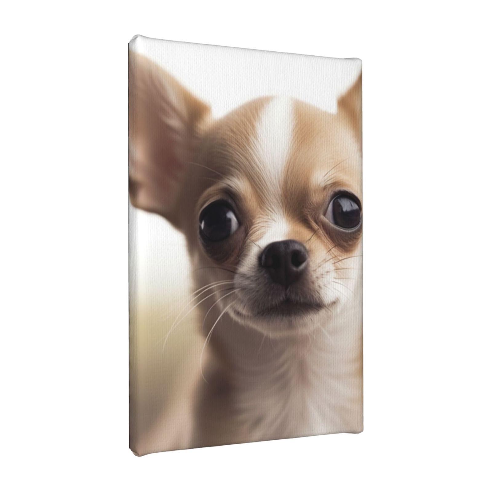 YKLJG Funny Chihuahua Printed Wall Art Canvas Painting 20x30 CM Wooden Framed Picture Painting Artwork Prints for Bedroom Kitchen Home Office Decor
