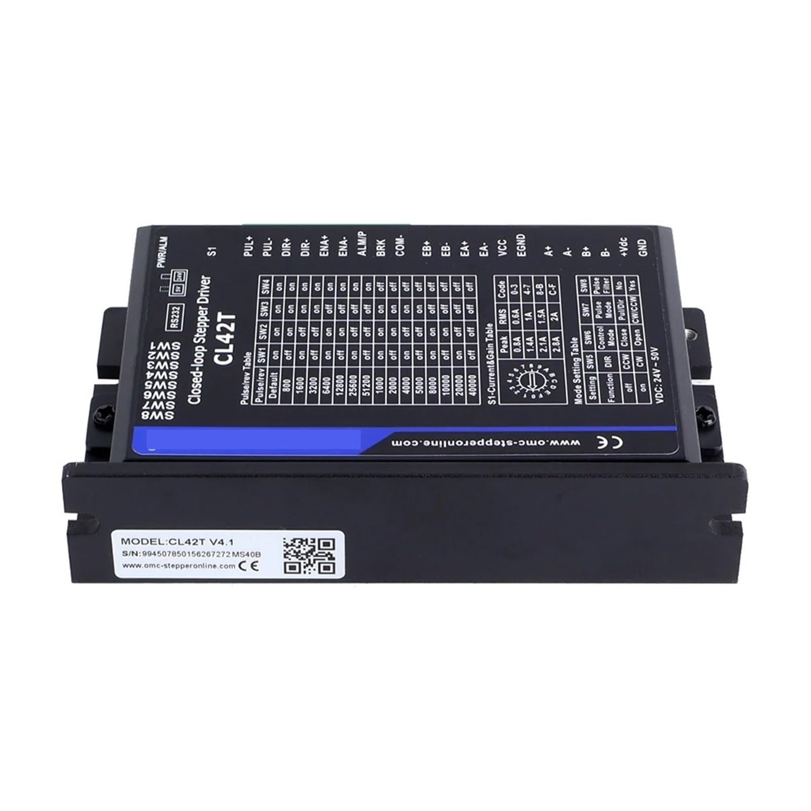 Nema17 Driver de moteur pas à pas en boucle fermée 0-3,0 A 24-48 VDC Contrôleur CNC pour Nema 11, 14, 17 CL42T