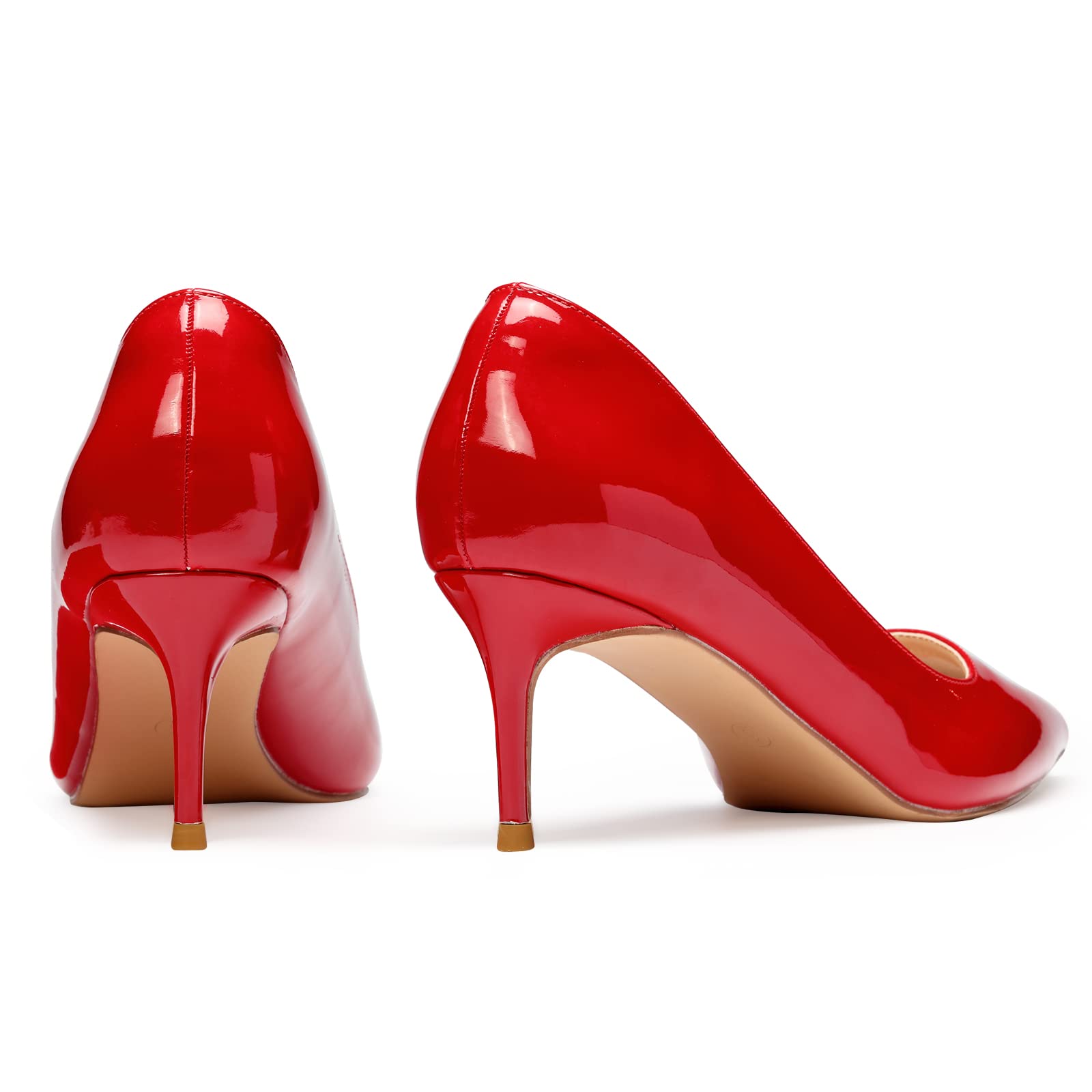 GENSHUO Escarpins à Talons Bas pour Femmes Talons Aiguilles Élégants à Bout Pointu 6CM/2,36 Pouces Chaussures à Talons Hauts pour Le Travail de Mariage en Soirée