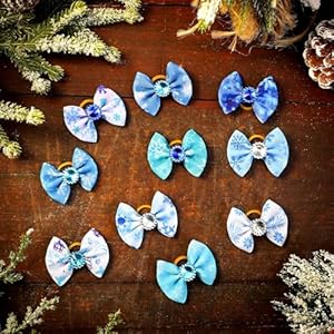   100-Pack-Winter-Dog-Hair-Bows-with-Rubber-Bands-Snowflake-Puppy-Bows-Rhinestone-Pet-Hair-Accessories-Dog-Bows-Grooming-for-Small-Girl-Dogs-Snowflake-Pattern