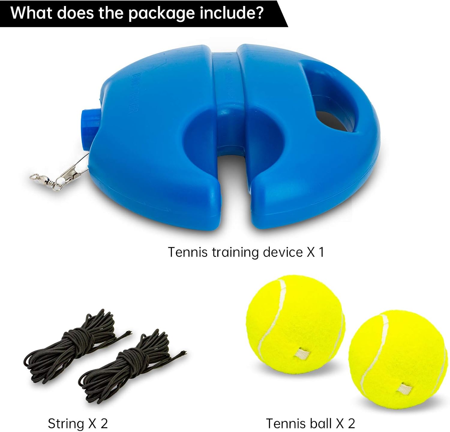 Tennis Trainer Rebound Ball, Solo Tennis Training Equipment for Self-Pracitce, Portable Tennis Training Tool, Tennis Rebounder Kit, Including 2 String Balls, Suitable for Beginners Sport Exercise : Sports & Outdoors