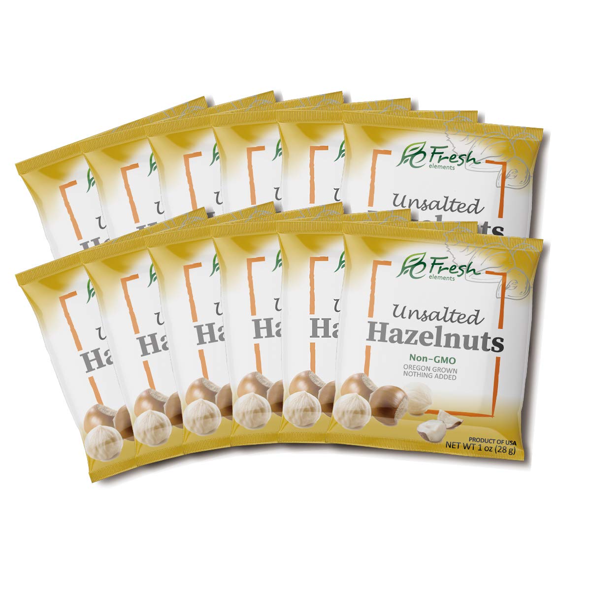 Oregon Unsalted, Roasted Hazelnuts(filberts)(Best before 04/2022), 12/1oz pack, Premium Quality, Gluten Free and Non GMO