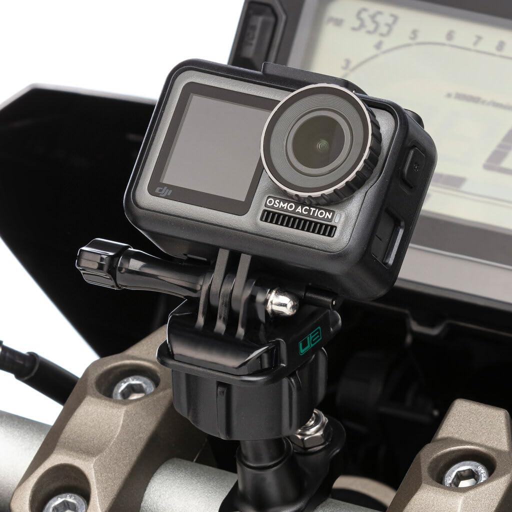 Ultimateaddons - Supporto per manubrio in metallo, compatibile con GoPro, Insta360, DJI Action Camera con adattatore per ringhiera, testa a sfera da 25 mm