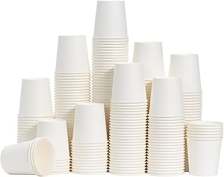 [300 Pack] Dbfengbilian Disposable Coffee Cups, Small Paper Cups, Mini Bathroom Mouthwash Cups, Espresso, White Hot Coffee Paper Cups (7oz)