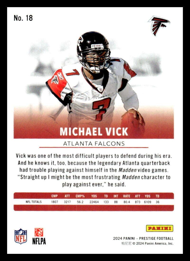 Amazon.com: 2024 Panini Prestige #18 Michael Vick Atlanta Falcons