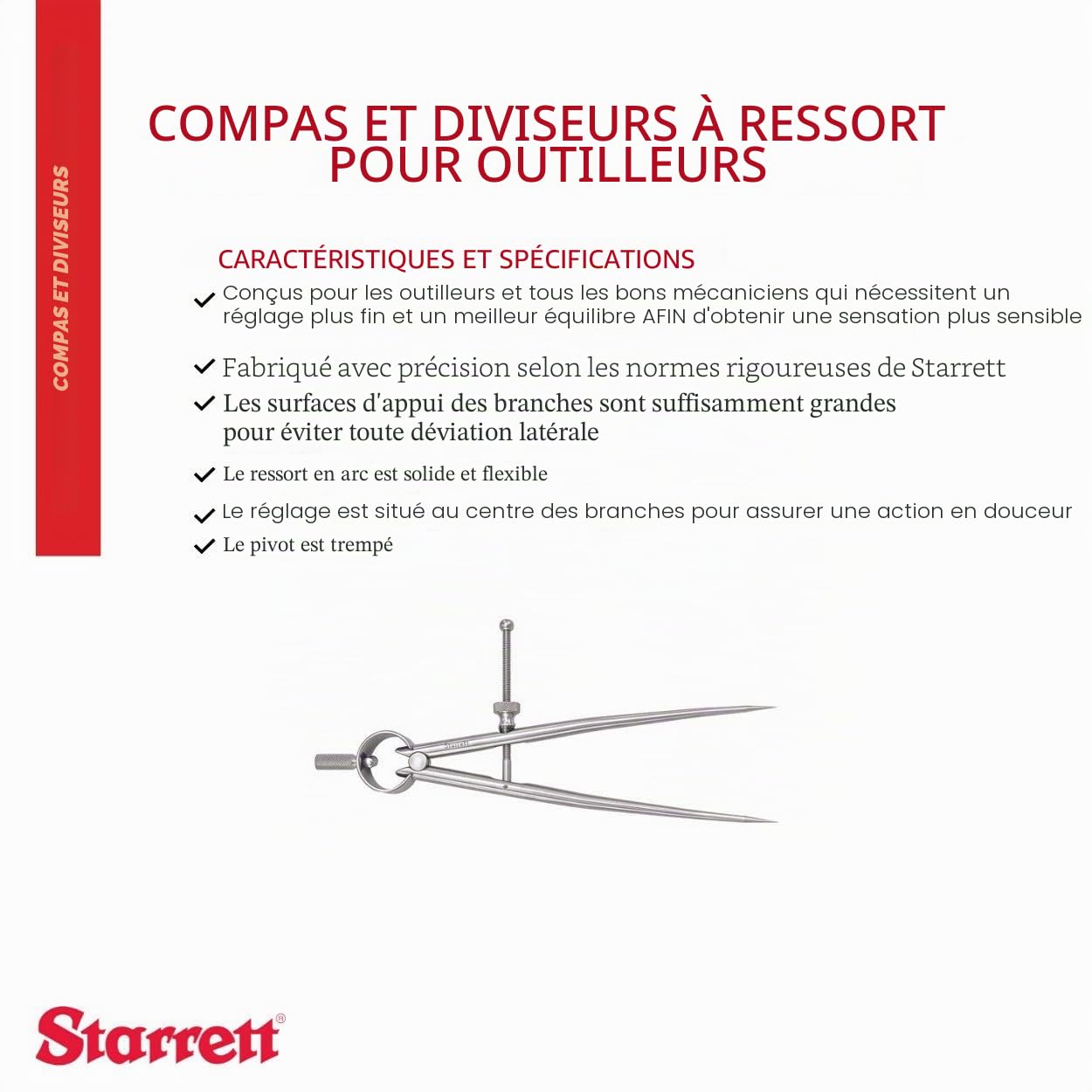 Starrett 277–6 15,2 cm toolmakers 'spring-type Séparateur Écrou avec pieds rond et solide