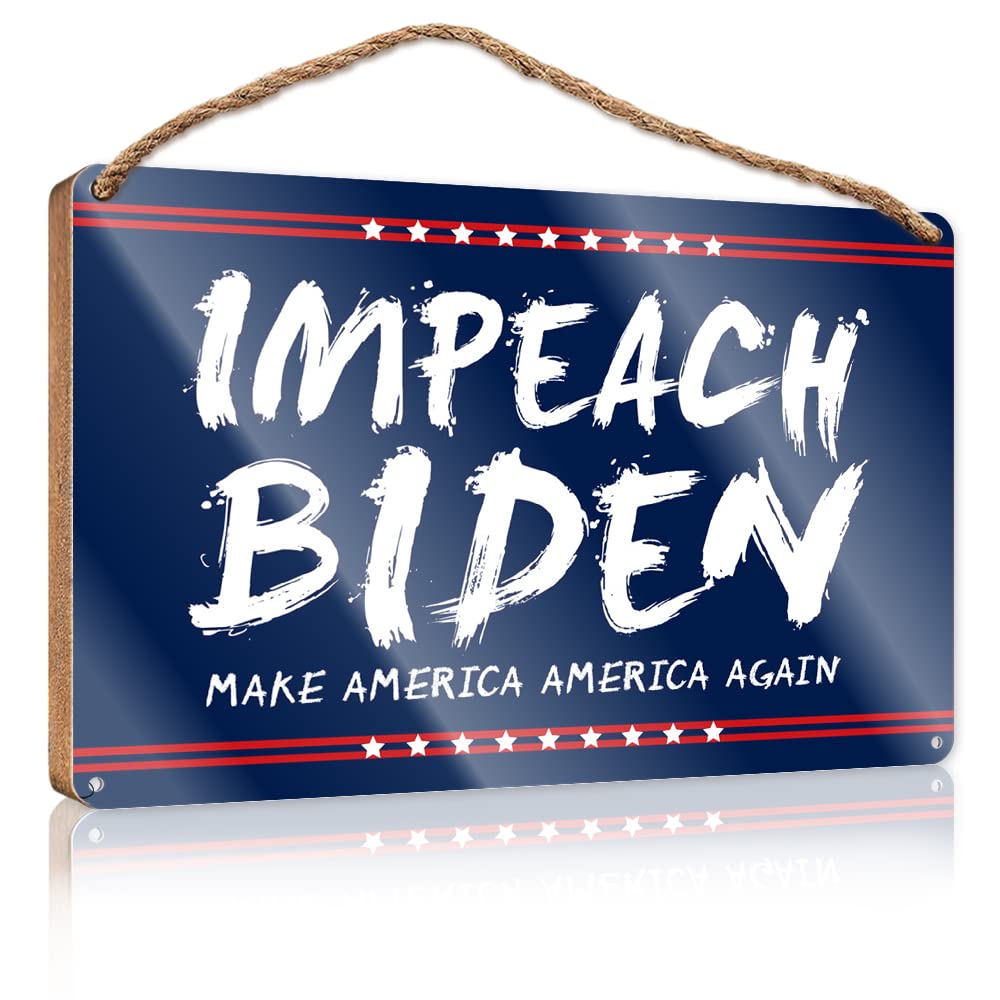 Funny Bar Signs Impeach Biden-Make America Again Wooden Sign(23X35CM)