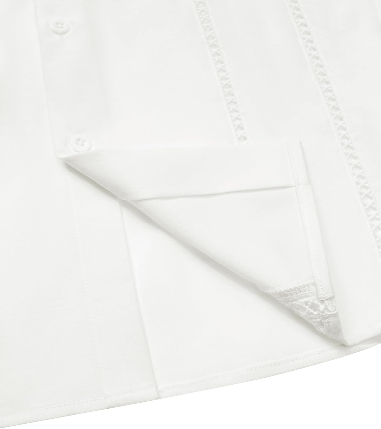 DEMEANOR Mens Linen Short Sleeve Shirt Cuban Guayabera Button Down Casual Summer Beach Vacation Wedding Shirt - Image 5