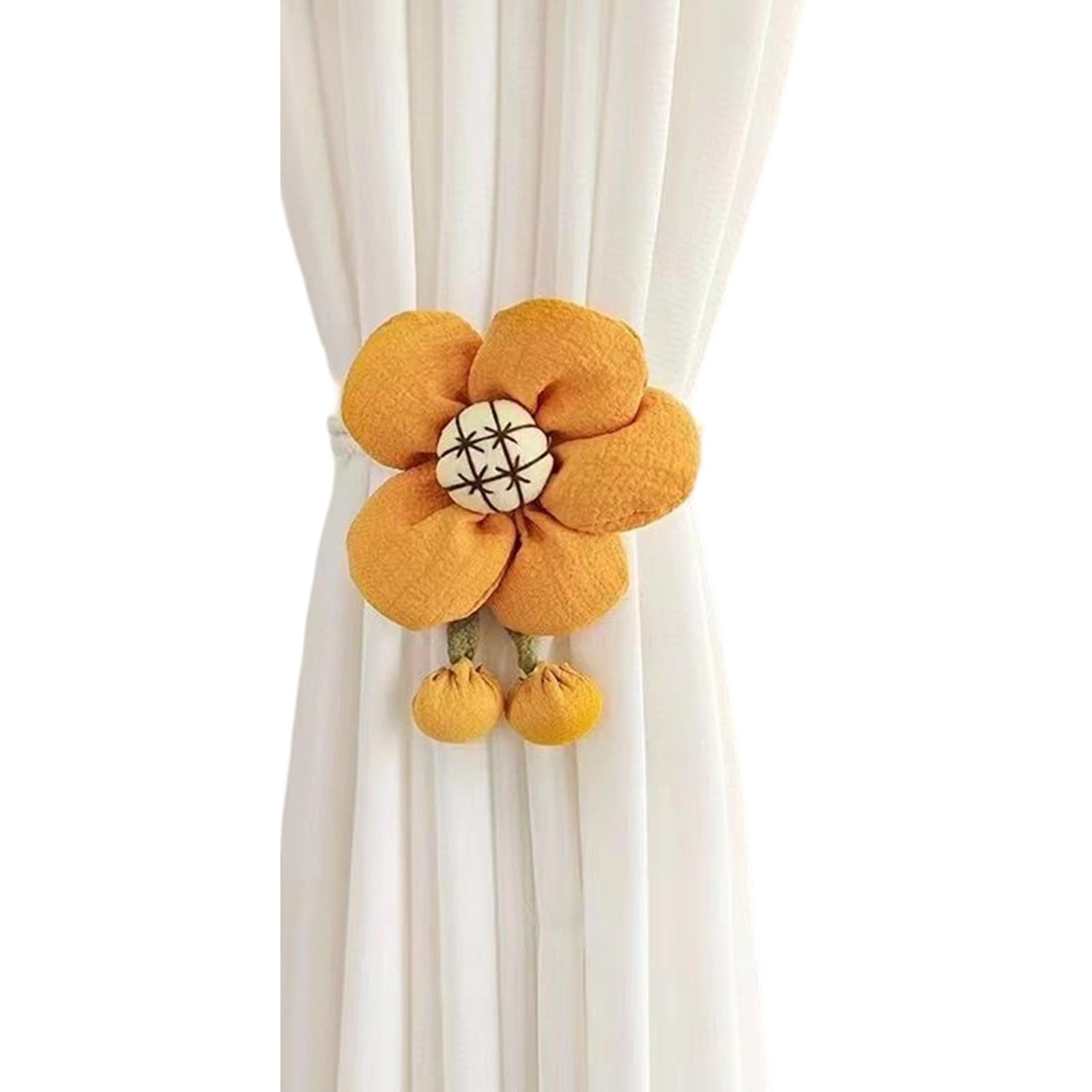 Decorative Curtain Tiebacks Flower Curtain Buckles Rope Curtains Holdbacks, Drapery Holders Curtains Tie Back for Home Decorative Holdbacks