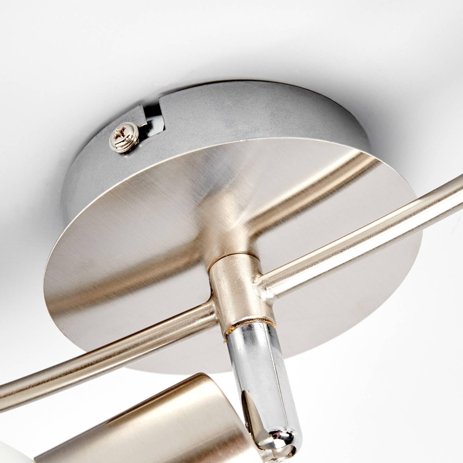 Lindby Deckenlampe Glas Metall nickel matt, Deckenstrahler Deckenleuchte 3x E14 max. 40W ohne Leuchtmittel Strahler Lampe Wohnzimmer Flurlampe