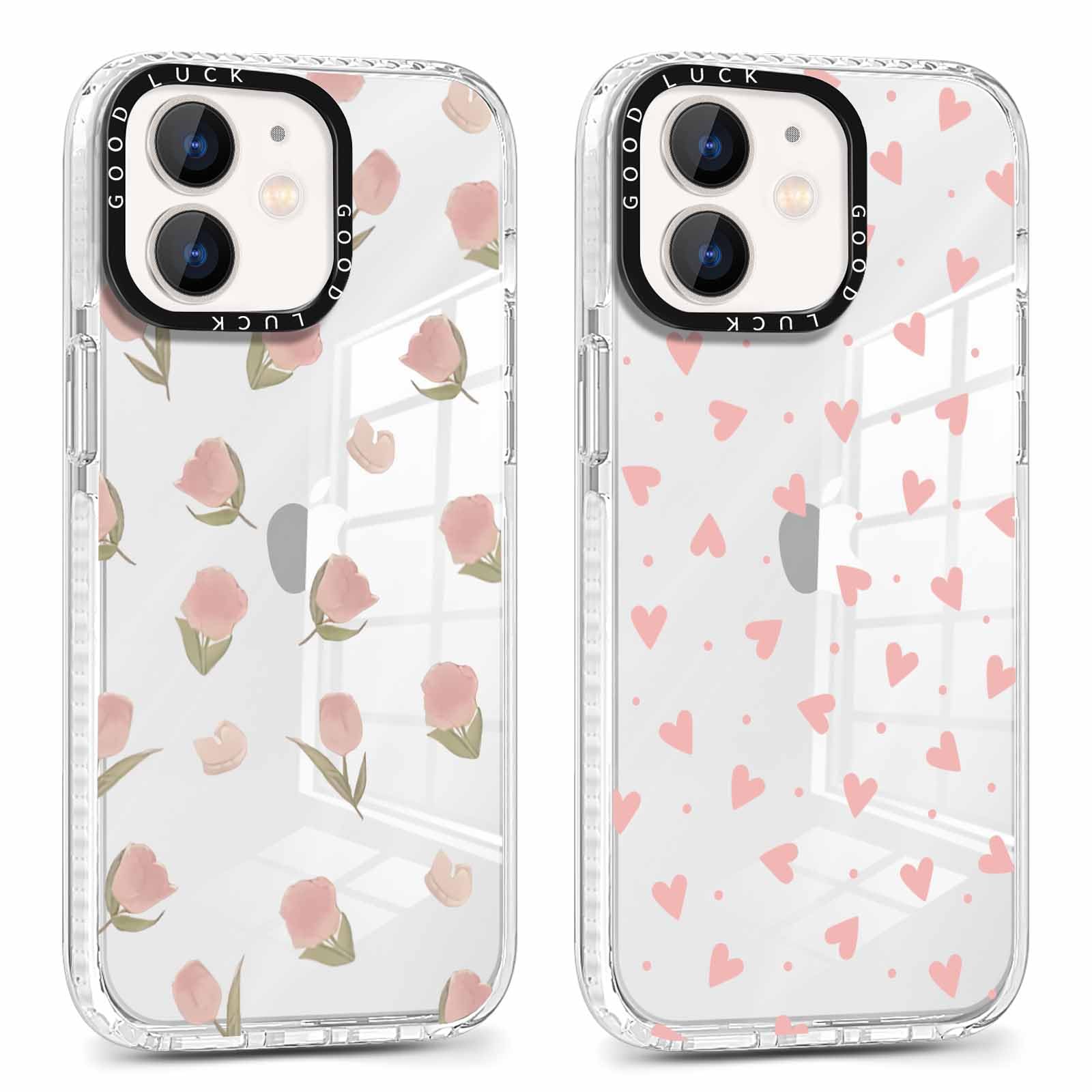 Coiwxmoi 2er Set Blumen Handyhüllen Für IPhone 12 Pro Max – Durchsichtige, Stoßfeste TPU Schutzhülle Mit ästhetischem Muster Für Mädchen & Frauen