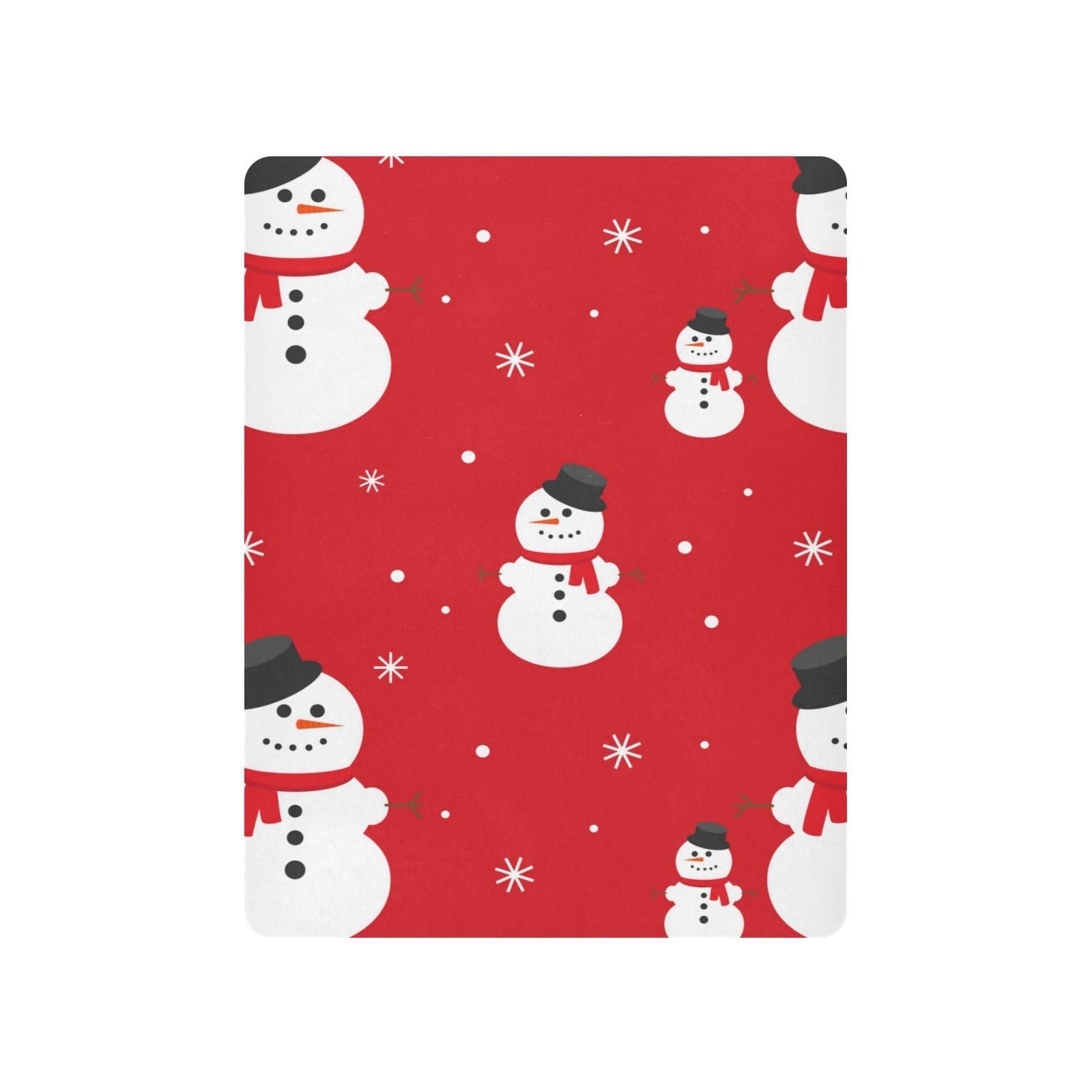Moudou Christmas Snowman Playard Sheet for Boy Girls, Soft Breathable Fitted Toddler Sheet for Standard Playard Bed Mattress, 39 x 27 x 5 Inch