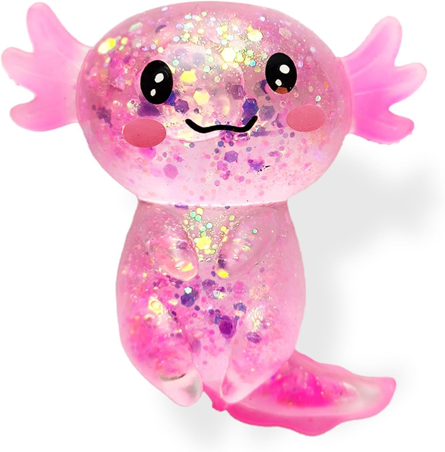 Axolotl Squish-y Stress Relief Toy Glitter Fidget Toys Cute Malts Sugar Axolotl Toy Fidget Toys Adults Fidget-Toy for Kids Youth Adult, Party Favors Anxiety Relief Squish-y-Toys Pink