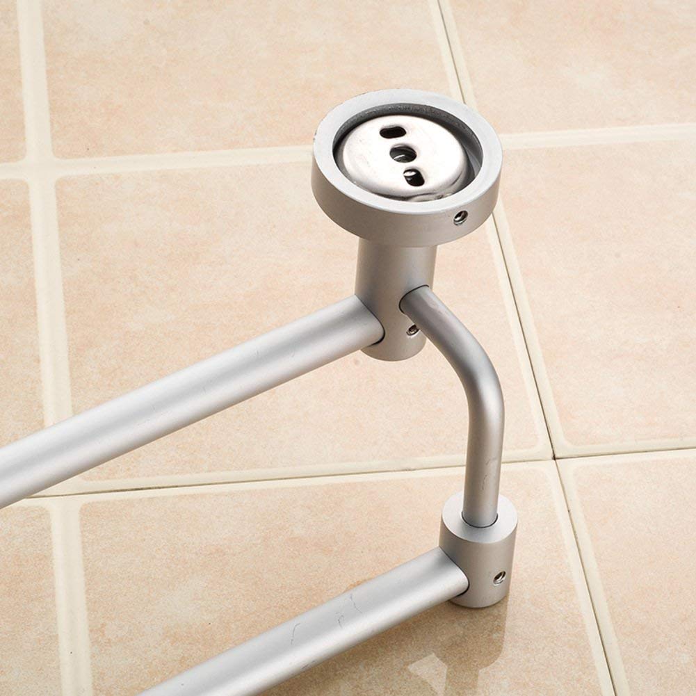 Aluminiowy wieszak na ręczniki naścienny 60 cm (24") – stylowy uchwyt na ręczniki kuchenne i łazienkowe z podwójnym prętem zapewnia oszczędność miejsca, trwałe i nowoczesne wyposażenie