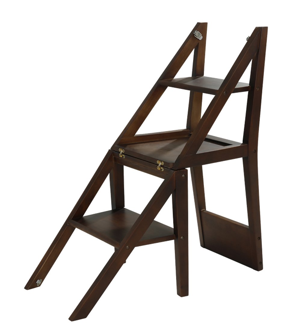 Étagère Pliable à Quatre Couches et escaliers bois double usage