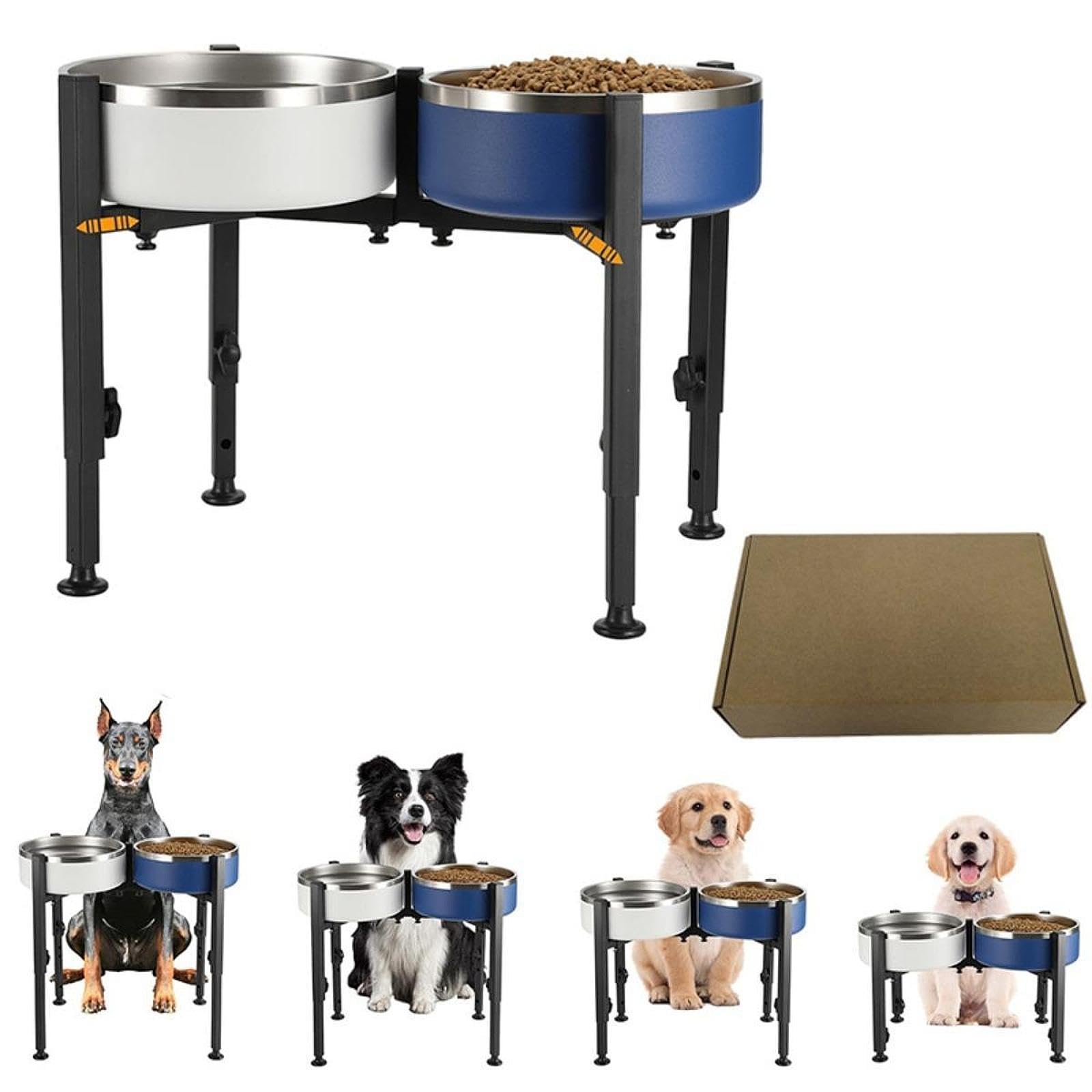 Soporte Elevado para Comederos de Mascotas, Soporte para Comederos de Mascotas, Estación de Agua para Perros de Hierro, Estante Elevado para Comederos
