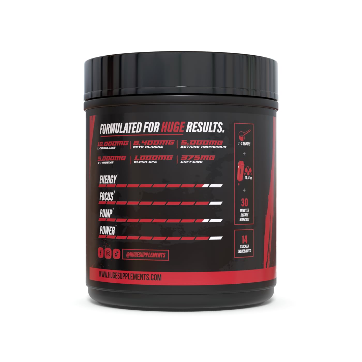 Wrecked Pre Workout Powder, Advanced Formula, Boosts Energy, Focus, Pumps & Performance, Per 2 Scoops: 10g L-Citrulline, 6.4g Beta Alanine, 5g Tyrosine, 1g Alpha GPC, 300mg Caffeine Anhydrous & More — Amazon image 6