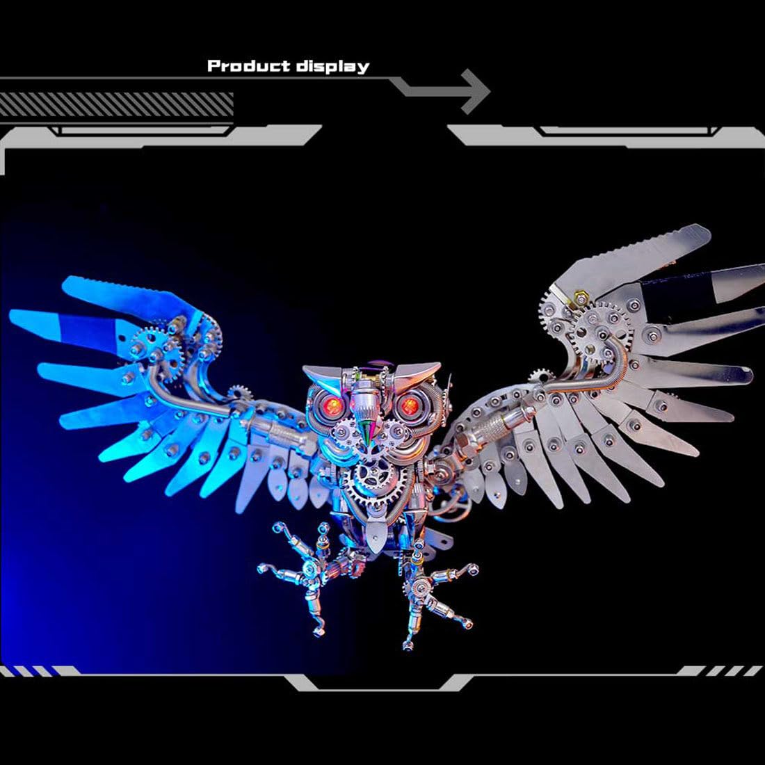 Metalowe puzzle 3D dla dorosłych nocna sowa DIY 3D metalowe modele zestawy 700 szt. mechaniczne modele metalowe, kolorowe, zwierzę, metal, steampunk, upiorne Halloween, dekoracja, prezenty