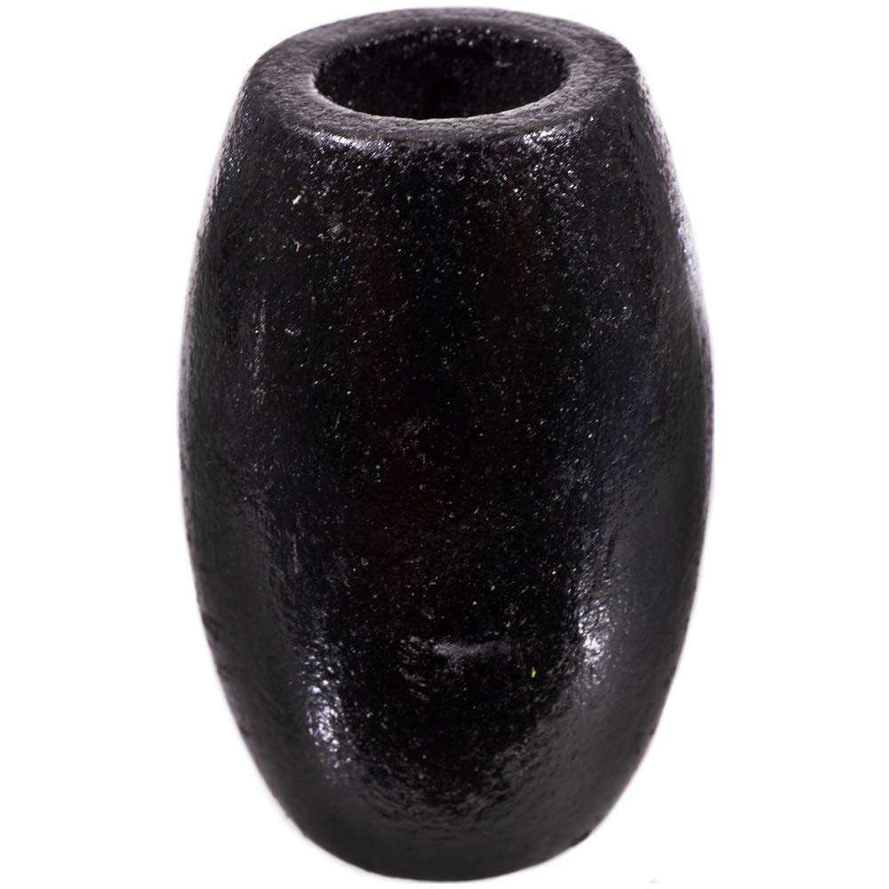 Craft County Oval Wooden Beads - Black - 6 Pack - 32MM X 22MM Size - 10MM Hole - Macrame Crafting Beads