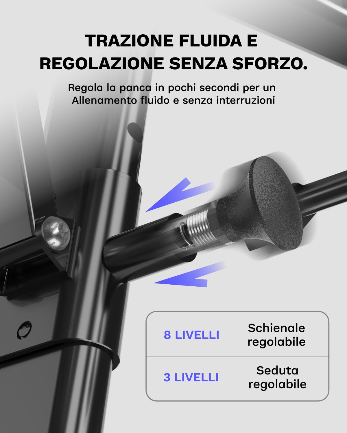 AIRHOP Panca Pesi Regolabile, Panca Palestra Multifunzione per Allenamento, Inclinabile/Declinabile, Rapido Ripiegamento e Risparmio di Spazio, Ideale per Allenamento di Forza a Casa o in Palestra