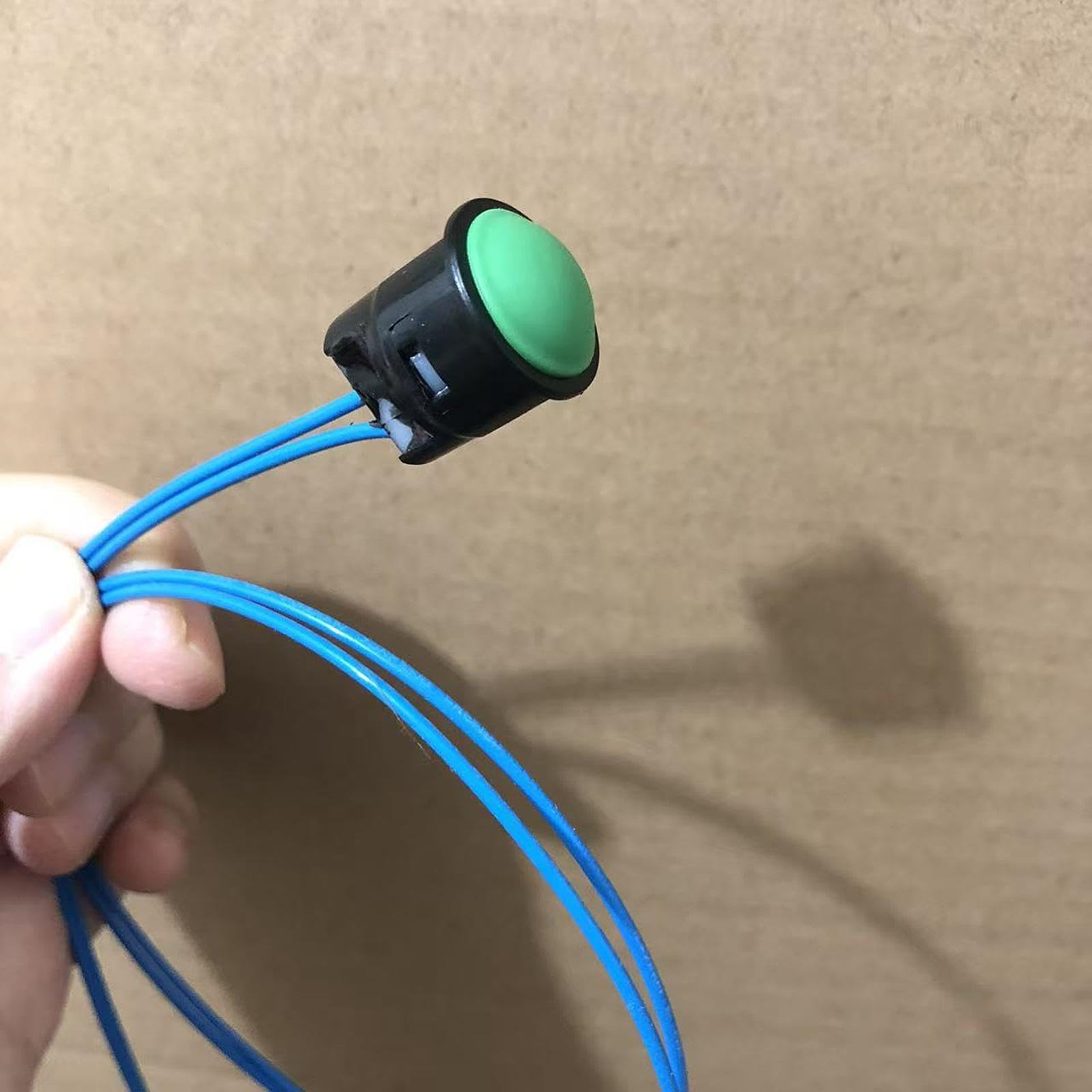 Perfeclan Botón Pulsador de Joystick para Excavadoras, Conjunto de Piezas de Manija de Cargadora, Interruptor de Botón de Alto Rendimiento con Cable para Taller, Verde 2 Cables