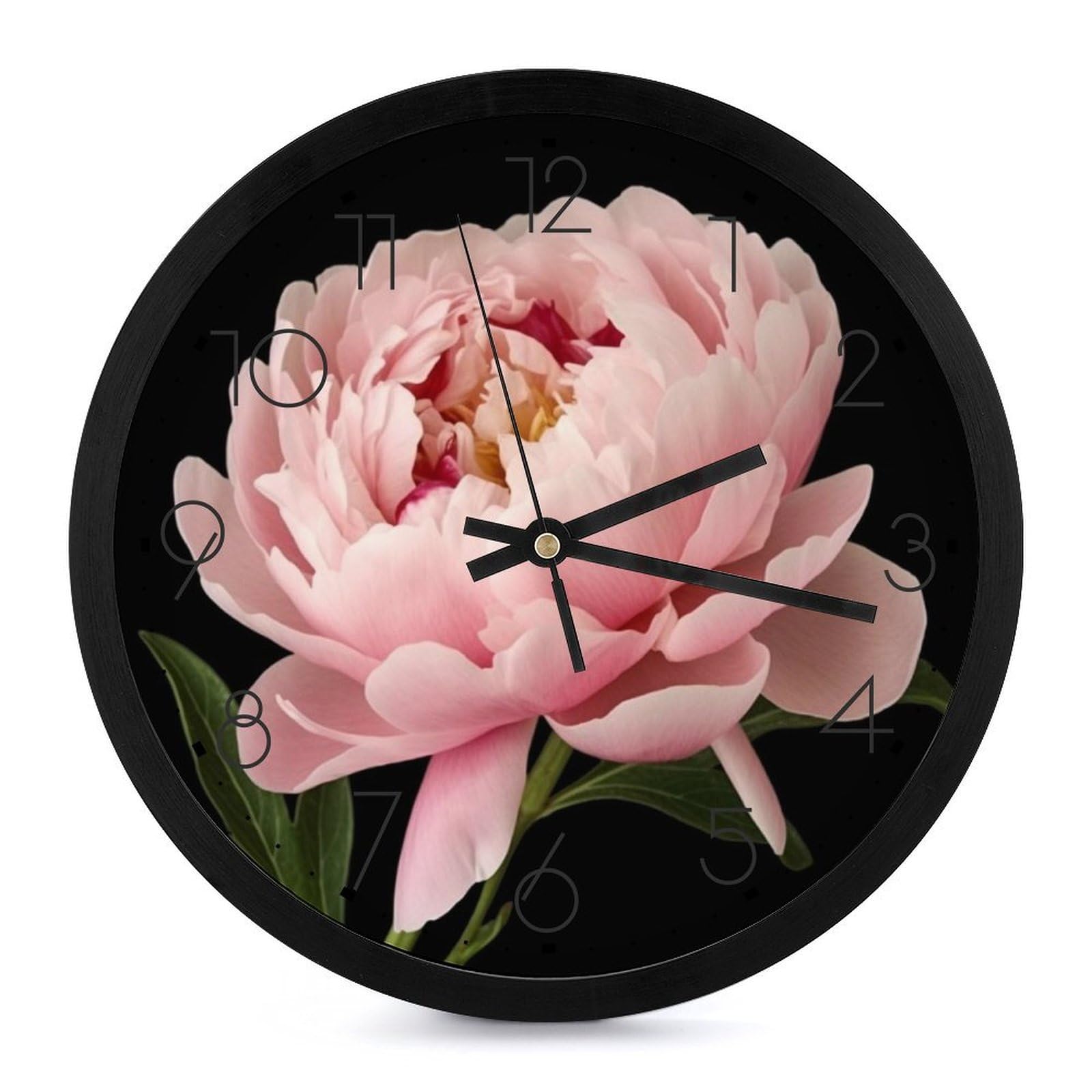 Horloge murale salon silencieuse pivoine pour décorer la maison