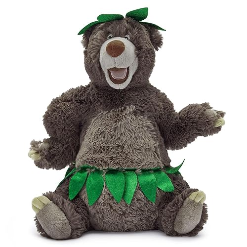 Disney Store Official Baloo Plush Stuffed Animal - 16 Inch Classic Teddy Bear from The Jungle Book (1967) - Soft Sculpted Disney Plush with Embroidered Features, Leaf Skirt & Hat