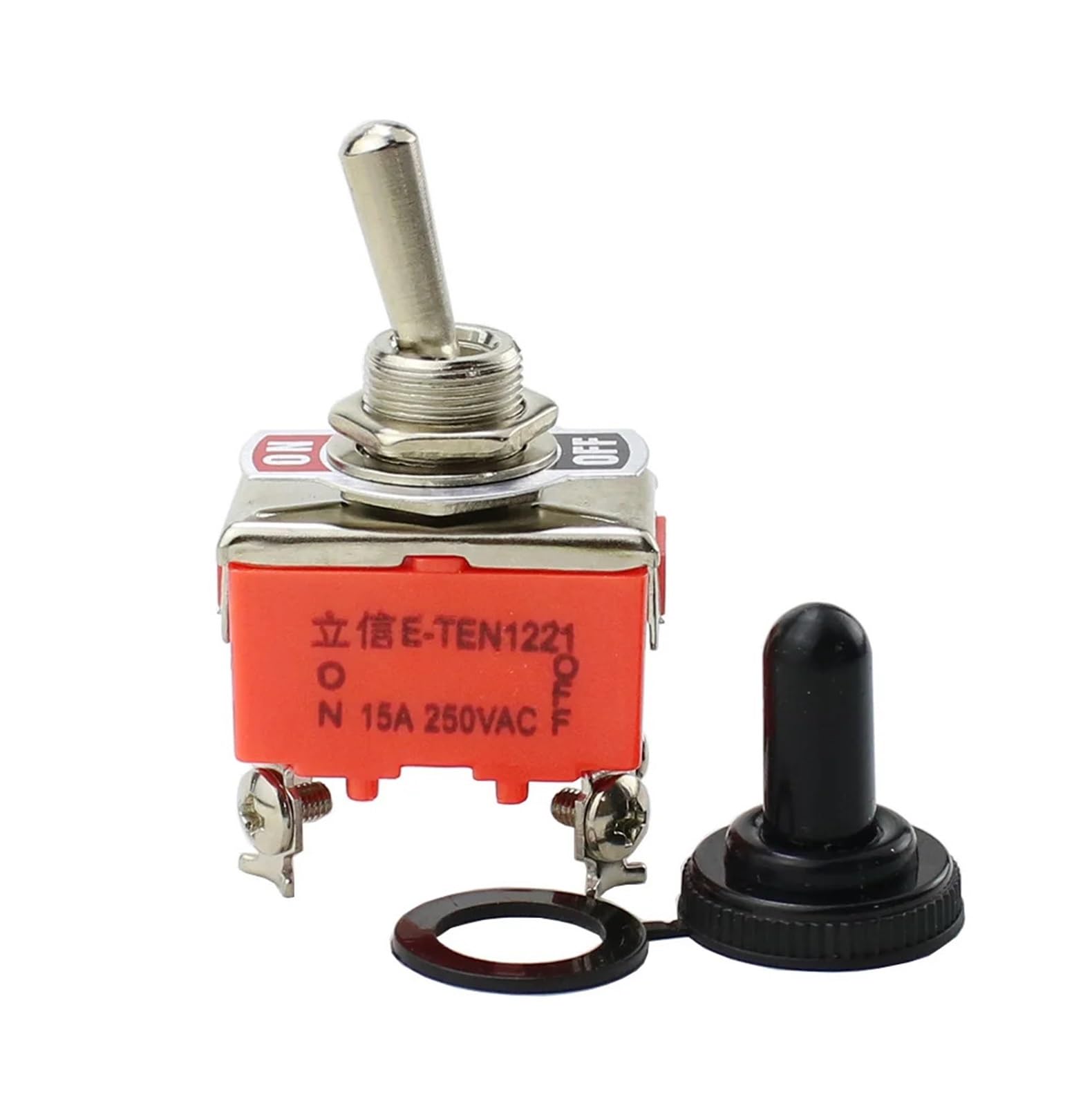 IDGTTLDF 1PCS E-TEN1221 15A 250VAC 4PIN ON-Off Toggle Switch Rocker Switch The Power Switch Switch Orange(E-TEN1221 with Cap)
