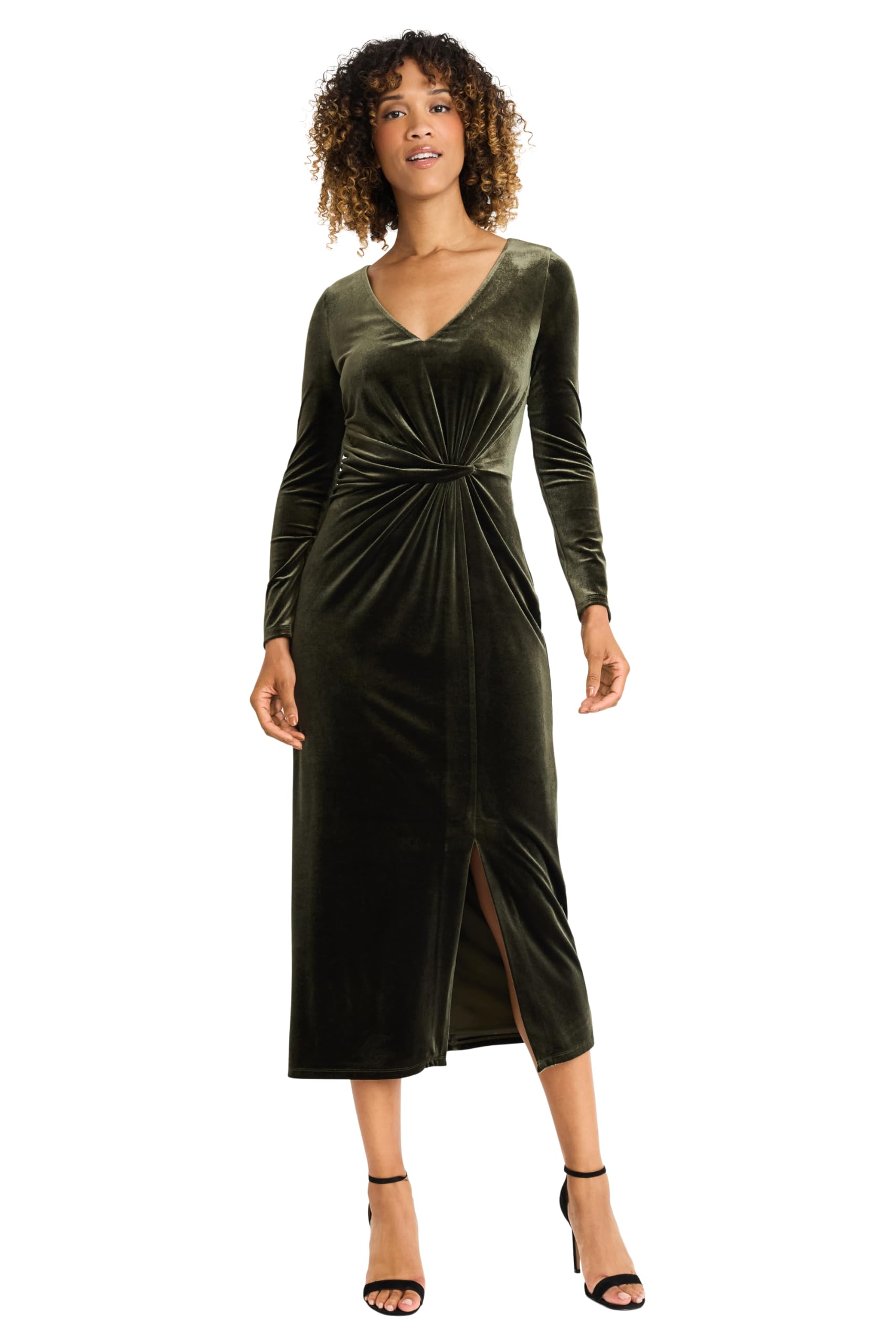 knee length dresses for ladies Maggy London Velvet Mock Neck Cap Sleeve Midi Dress, Womens, 2, Cabernet