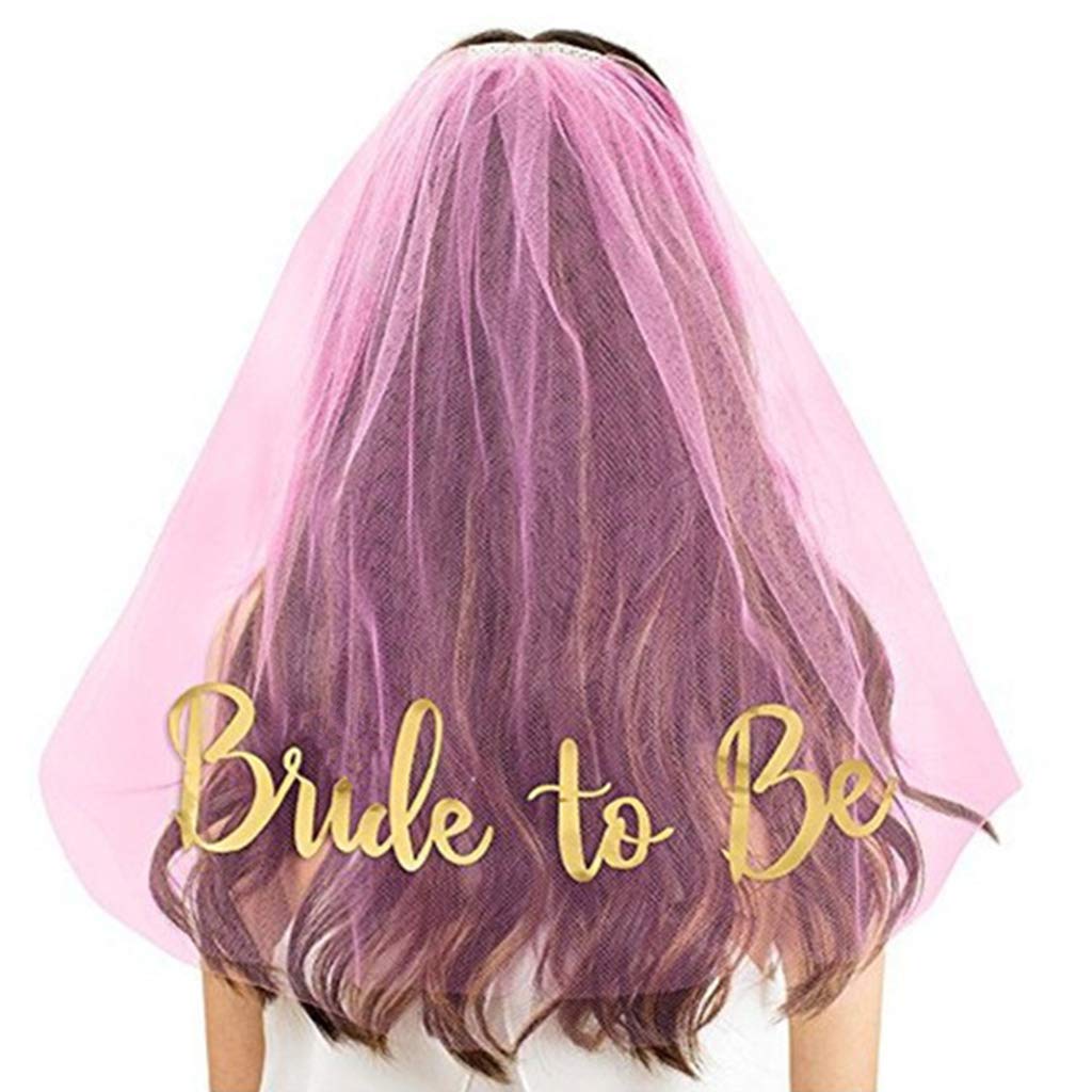 Maxtonser Bachelorette Party Glitter Gold Print Bride To Be Veil Bridal Shower Supplies Engagement Wedding Decoration Hen Night Accessories