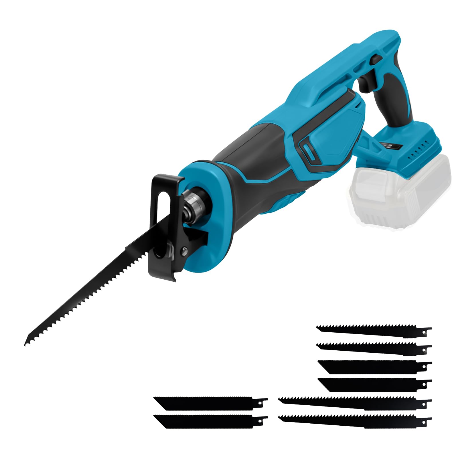 Reciprocating Saw Compatible with Makita 18V Battery, 3000 RPM Brushless Electric Recip Saw with 8 Reciprocating Saw Blades, Cutting for Metal, Wood, Plastic, Tree Cutting