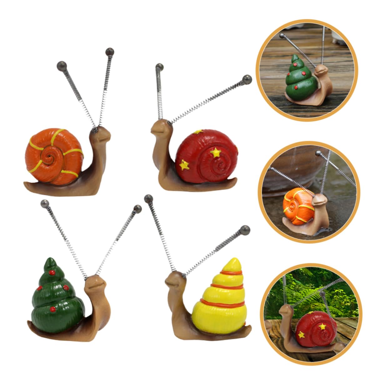BESTonZON 3 Ensembles Statuette en Résine Escargot Figurine De Plein Air Décorations Statues De Jardin Accessoires De Jardin Accessoire De Cour Alimentation De La Cour Fer 4 Pièces * 3