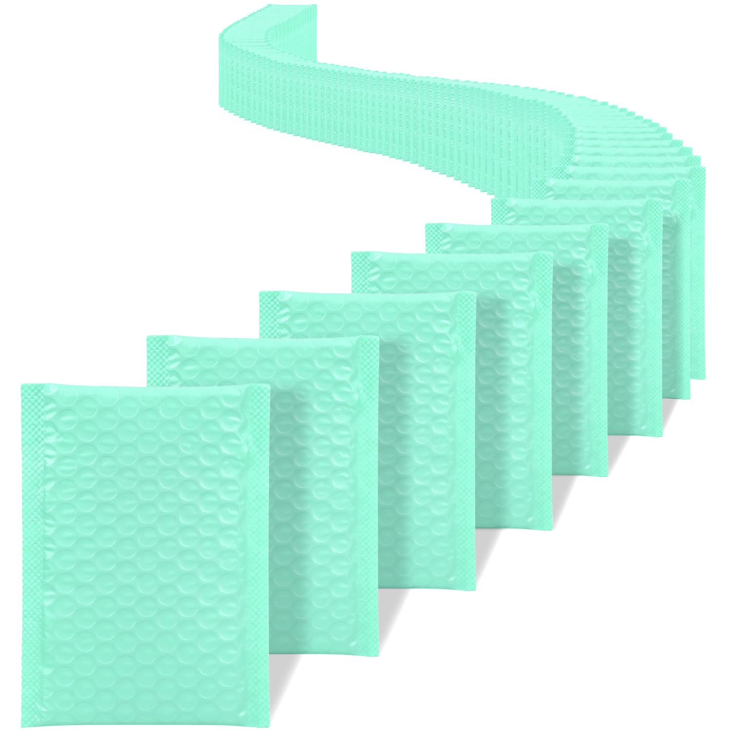 VEYLIN Bubble Mailers,50PCS Poly Bubble Mailers Small Padded Envelopes for Shipping, Mailing Packaging(110x190mm Teal)