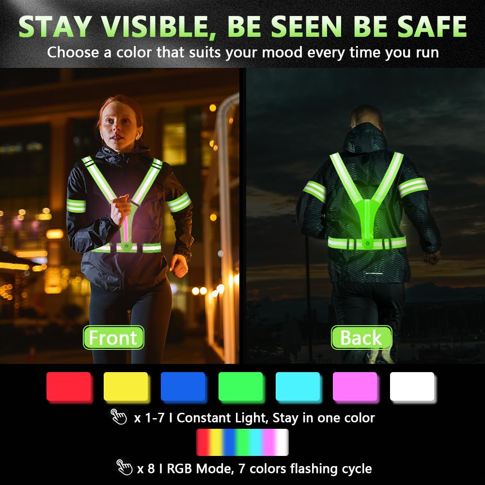 LED Gilet Catarifrangente Ricaricabile USB per Running Ciclismo Jogging Notturni