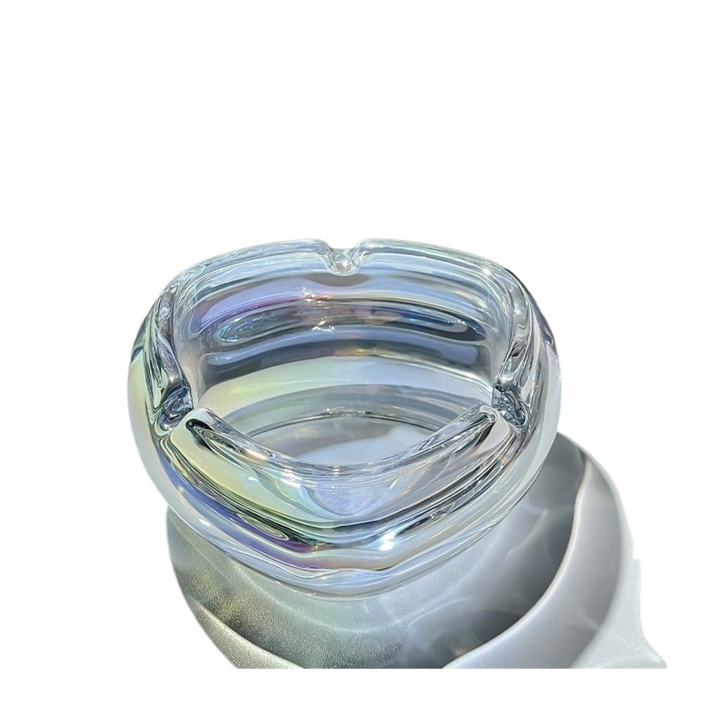 GFHTRELY Ashtray Creative Crystal Glass Ashtray, Decorative Ornament For Home Living Room Office Smoke Tray(A)