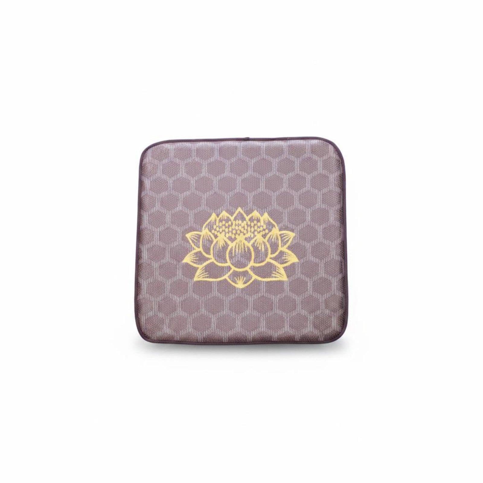 Woven Meditation Mat Non-Secure Seating Pad Breathable Floor Seating Pad for Prayer Users, Meditators, Outdoor 60-60cm Jixiang Coffee Lotus-image-25
