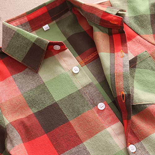 Image of Phorecys Girls' Plaid Flannel Shirt Long Sleeve Button Down Buffalo Checkered Shirt 2T-10 Years