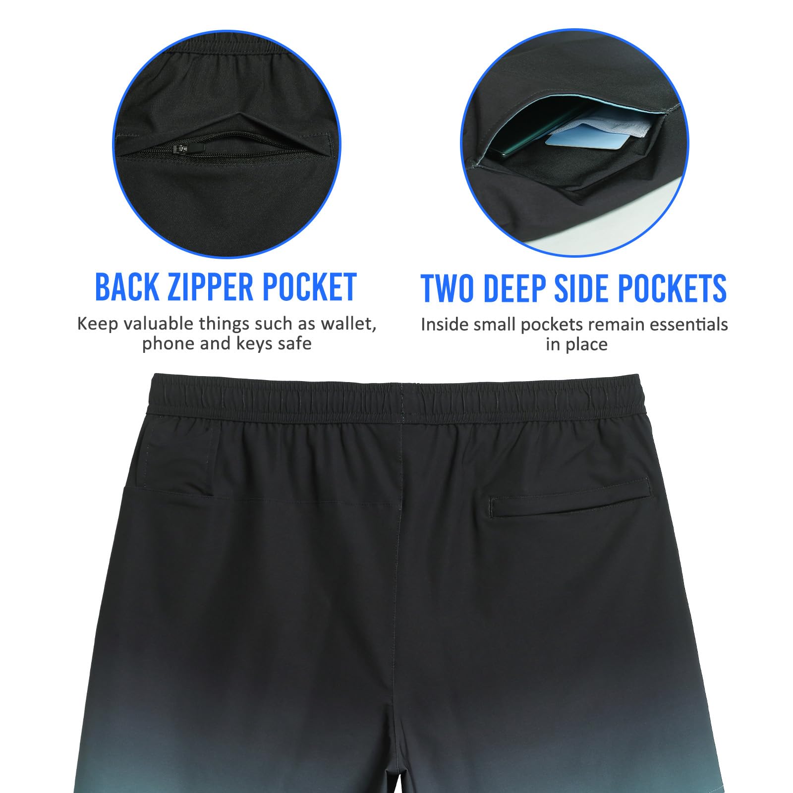 maamgic Pantalones cortos de entrenamiento para hombre, 2 en 1, elásticos, de 5 pulgadas, con entrepierna de gimnasio, pantalones cortos para correr con forro de compresión, bolsillo con cremallera