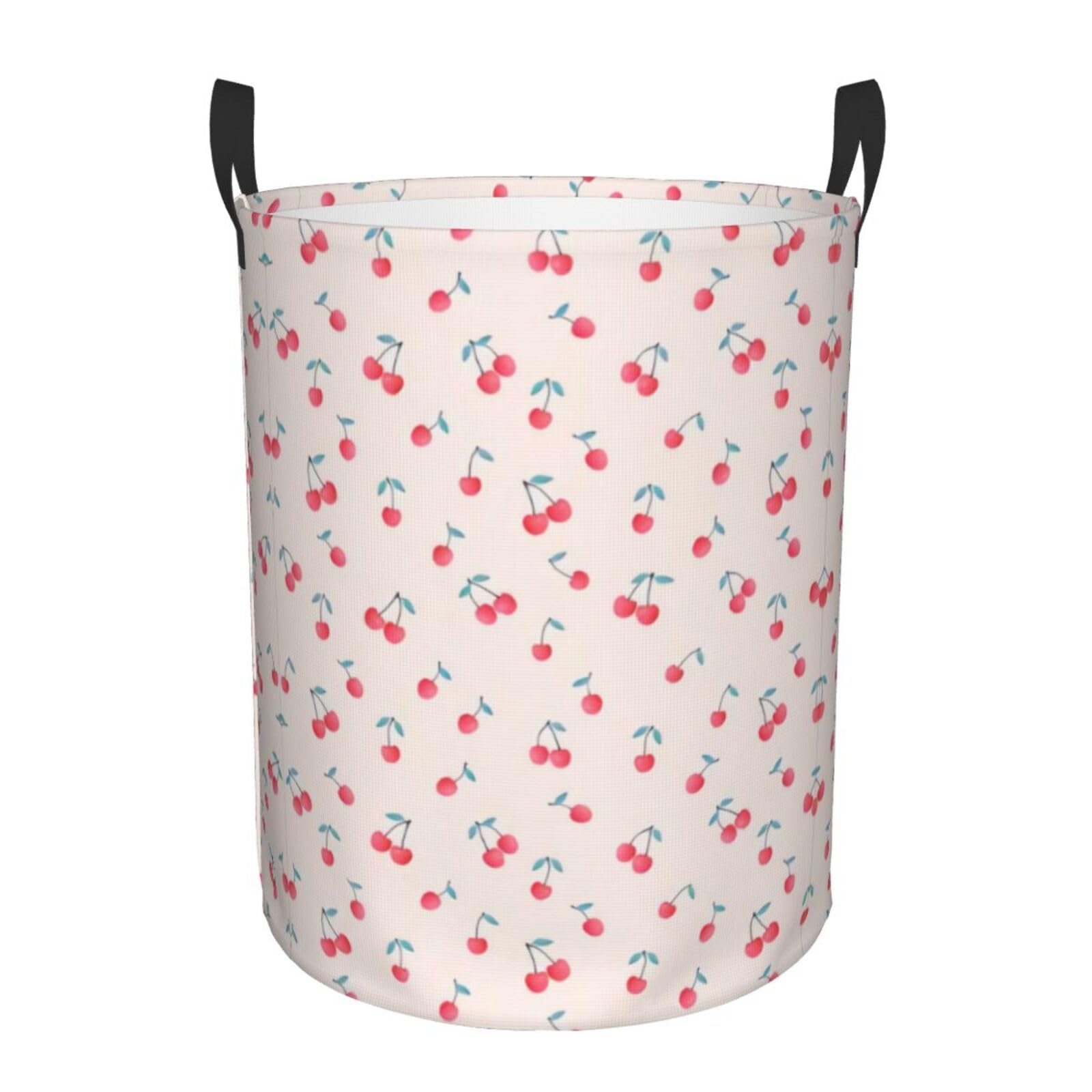 S Circular Hamper lovely sweet red cherry Print for Dirty Clothes