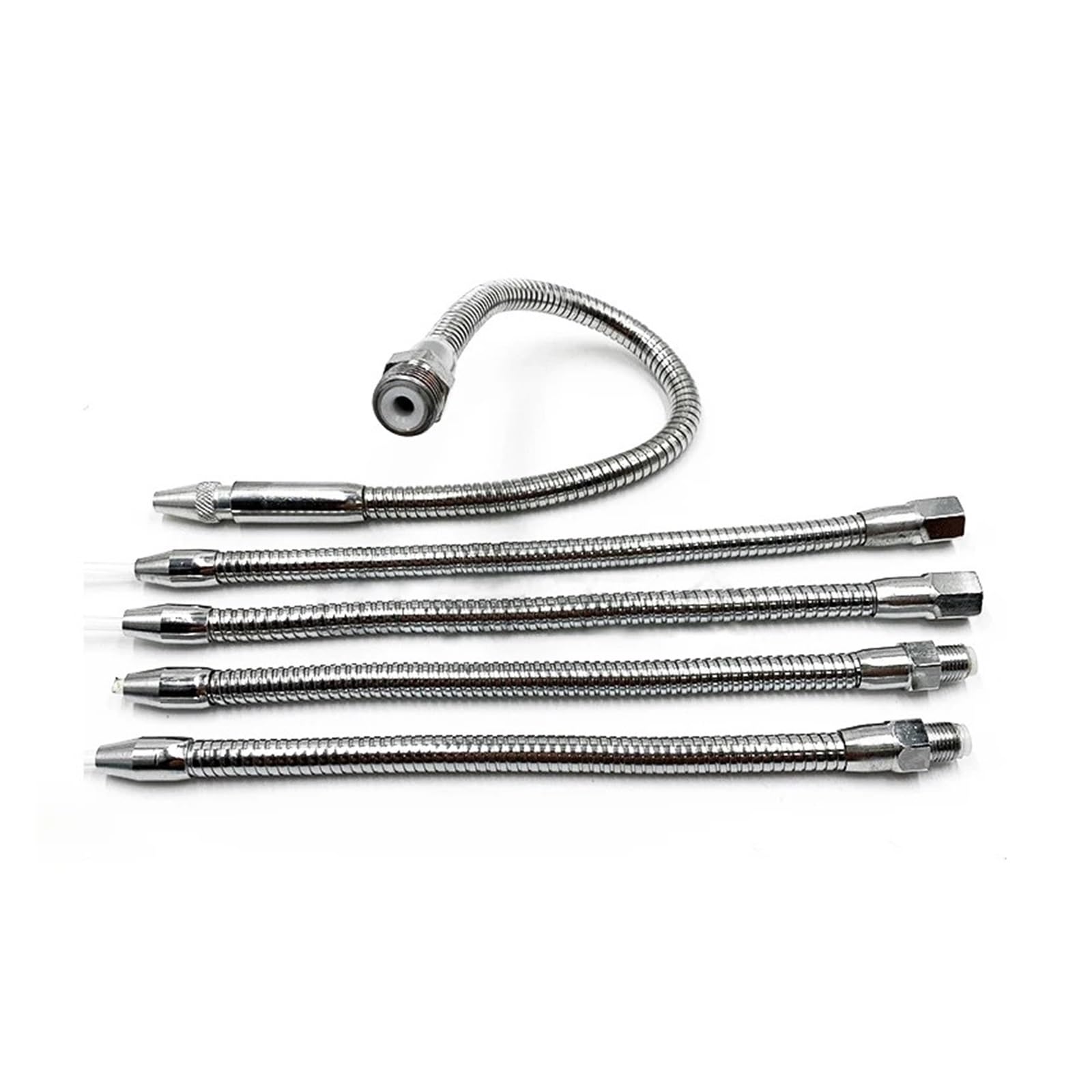 Tubo Flexible de Metal for refrigeración de aceite y agua, boquilla de pulverización de refrigeración de rosca de 300mm-700mm, cabeza redonda de 1/4, 3/8 y 1/2 for máquina CNC/millin(1/4 500mm)