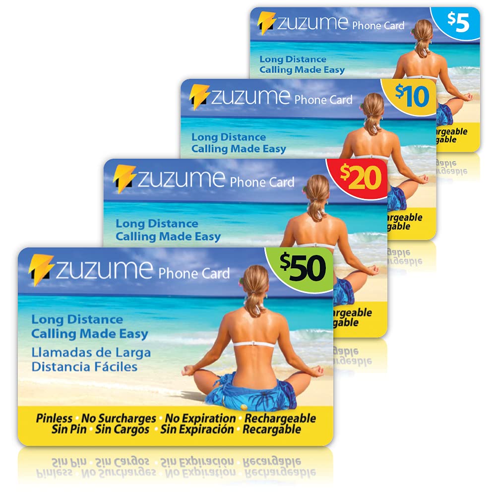 Buy Zuzume prepaid international phone card Up to 689 Minutes