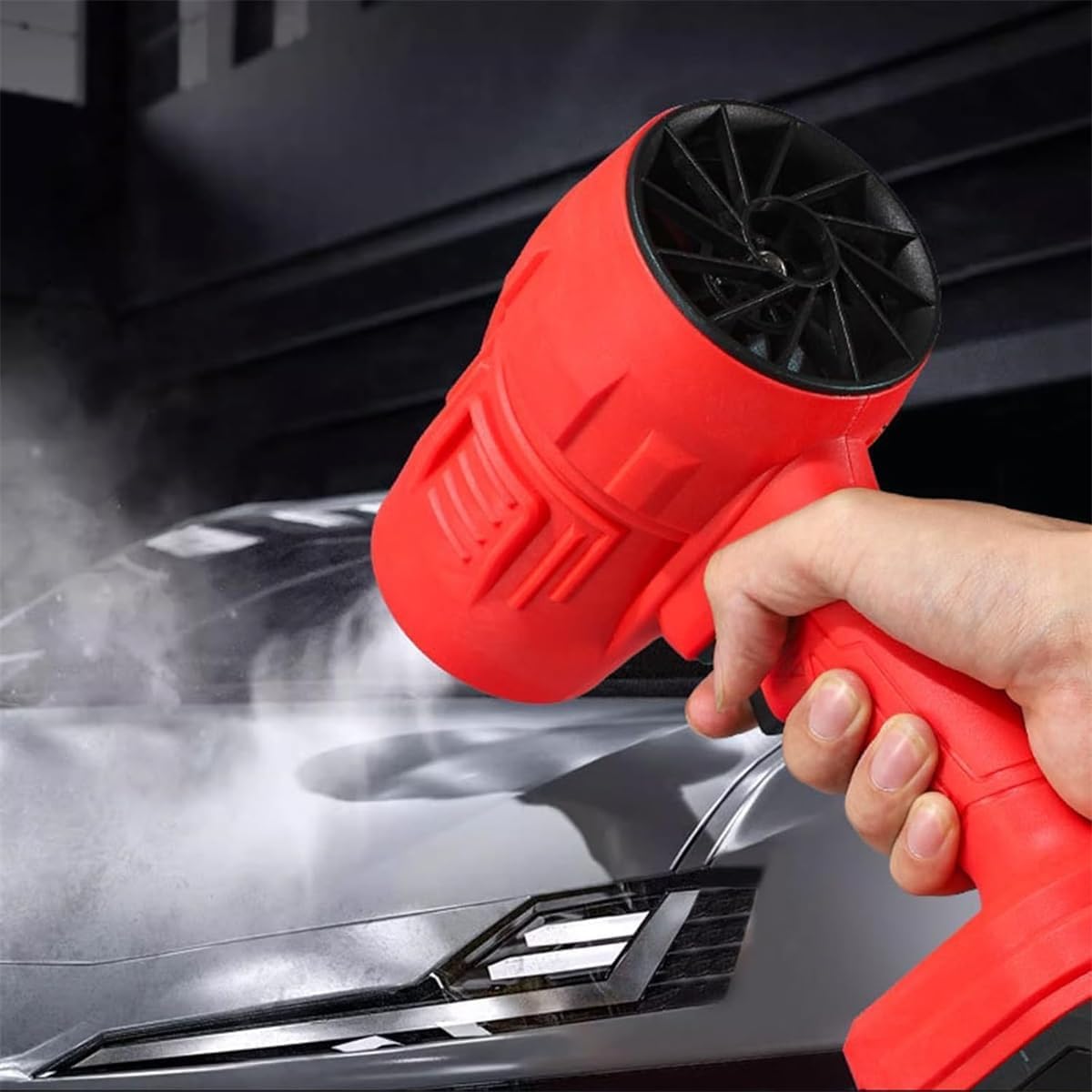 Soplador Turbo Jet, Soplador InaláMbrico Air Force, Soplador De Aire Potente, Plumero de Aire inalámbrico Turbo Super Power, EliminacióN De Nieve (Negro+2 Batería)