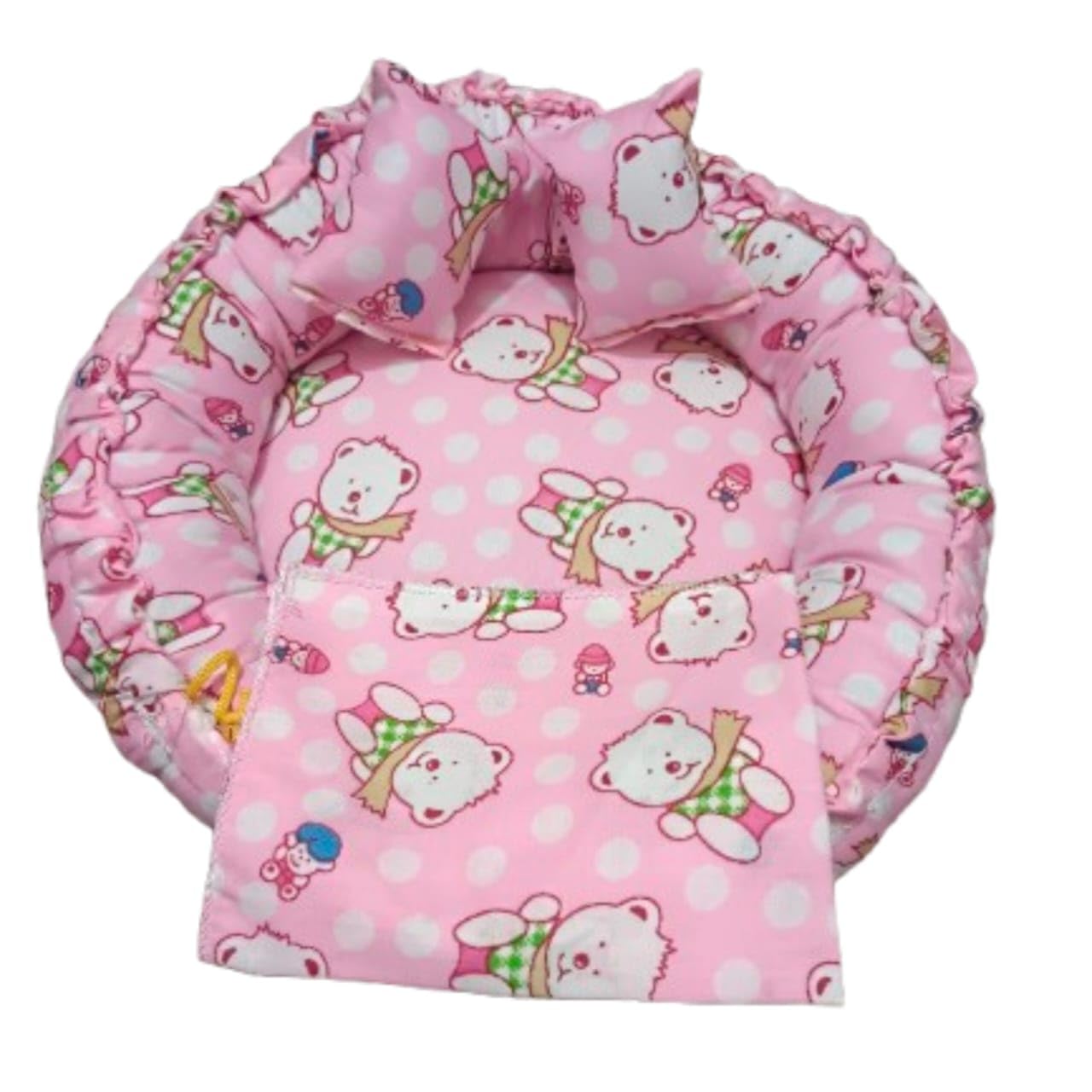 Cotton Pink Teddy Bedding Set – Soft Cotton Round Bedspread | Comfortable Deity Bedding | Laddu Gopal Ji Decor-image-13