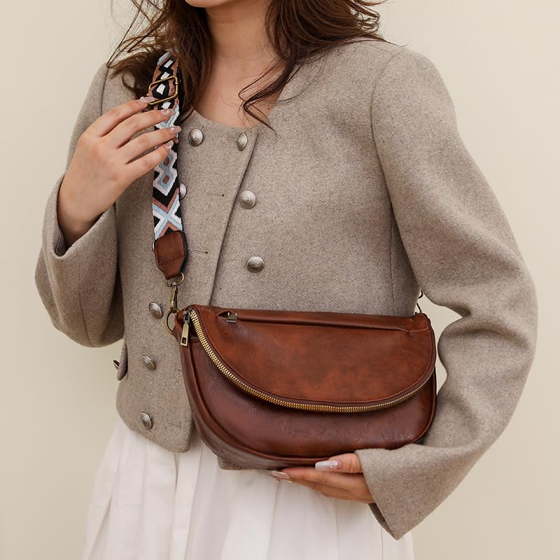 Image of Crossbody Bags For Women Trendy, Vegan Leather Hobo Handbag Shoulder Purse For Ladies with Adjustable Strap