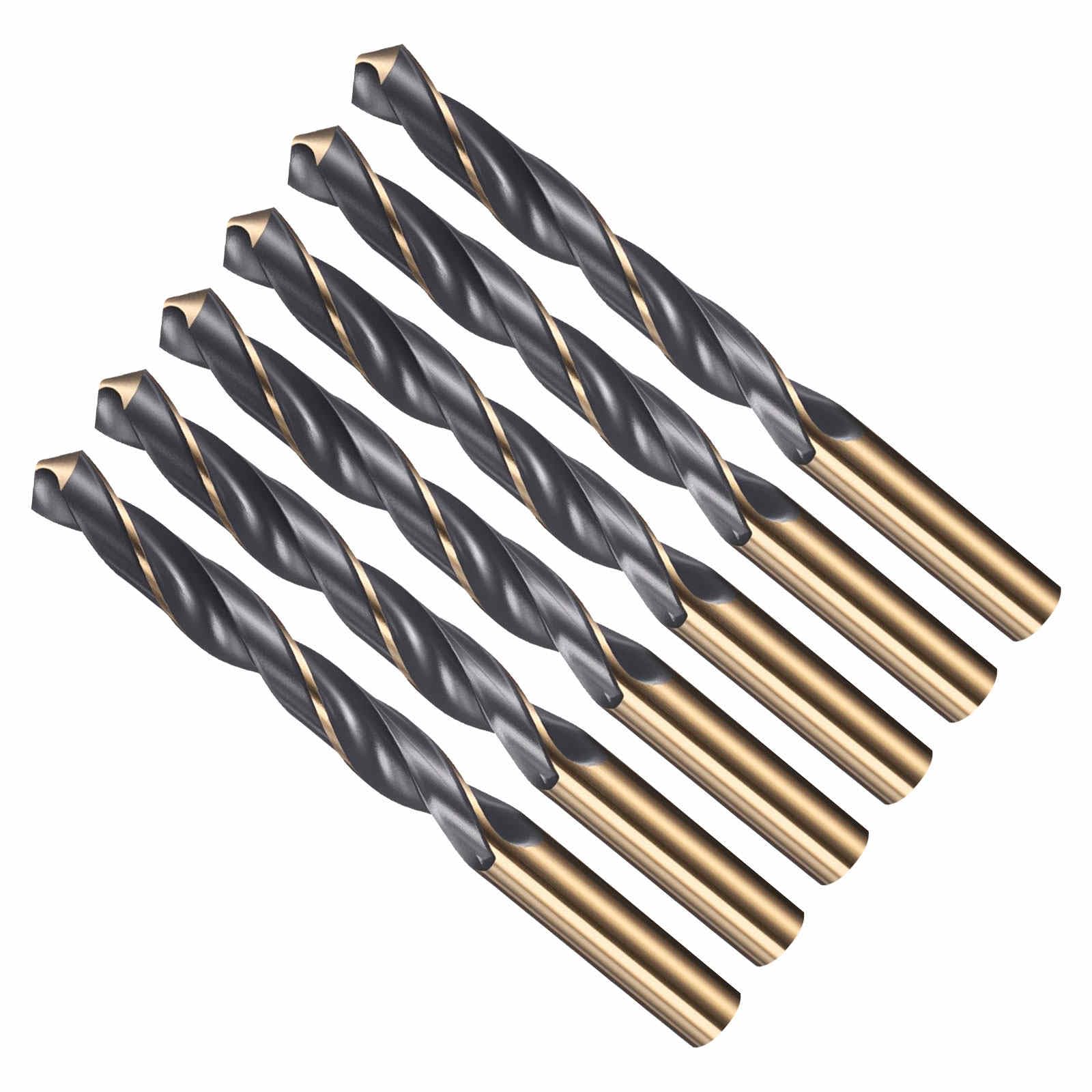 CoCud Drill Bit, 13mm Cutting Diameter, 4341 HSS Jobber Bits Gold and Black 118° Cutting Angle - (Applications: for Drilling Plastic Wood Soft Metal), 6-Pieces — image 1