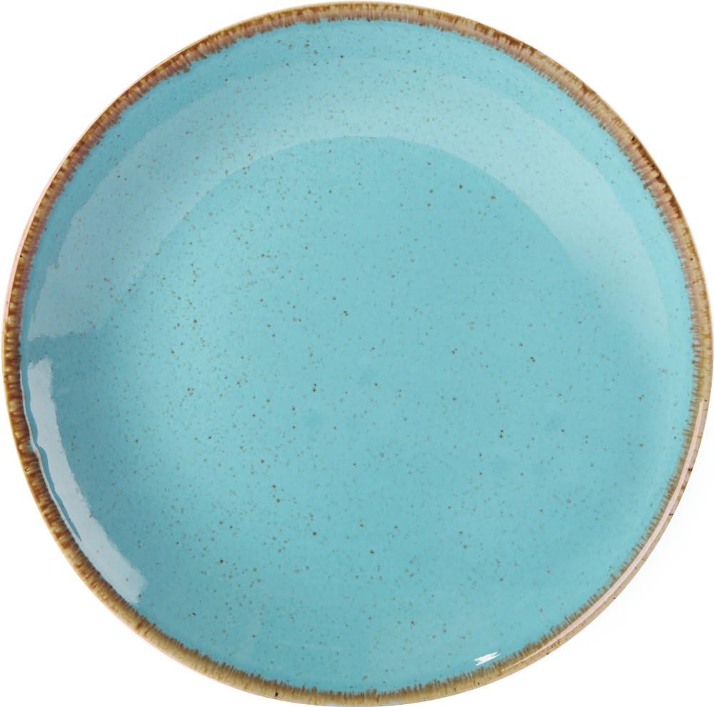 (187630SS) Seasons Range of Rustic Inspired Tableware by Porcelite ***Set of 6 Sea Spray 30cm / 12" Coupe Plates ''***