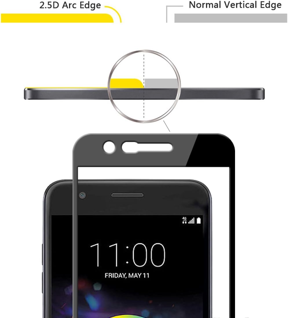 Orzero (3 Pack) for LG Phoenix Plus (AT&T), LG K30, K10 Plus 2018, K10 Alpha 2018, K10 2018 Tempered Glass Screen Protector, 2.5D Arc Edges 9H Full Coverage (Lifetime Replacement)