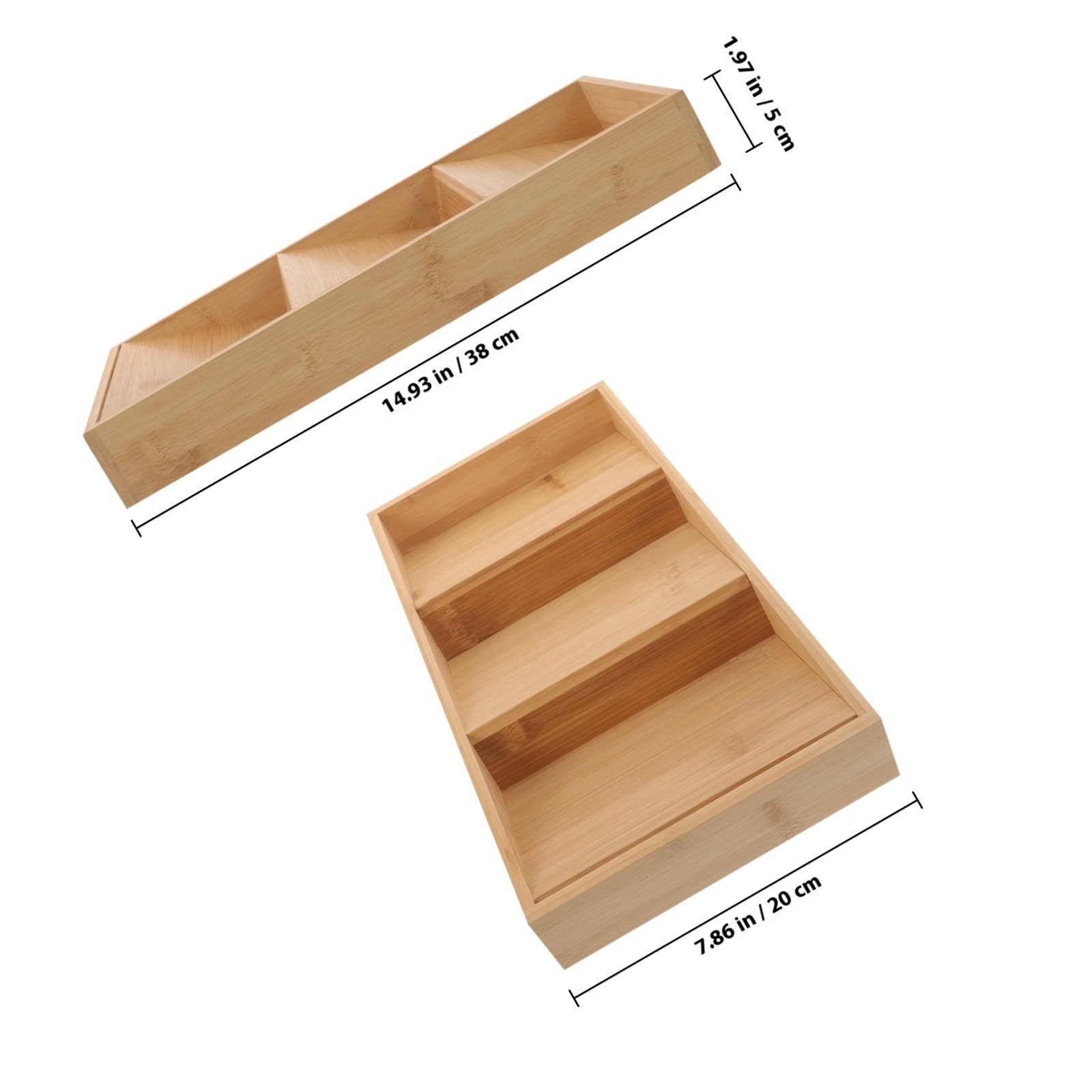 Beavorty Estante de Especias de Bambú de 3 Niveles para Encimeras, Organizador de Condimentos y Recipientes, Almacenamiento de Cocina Versátil y Compacto para Tarros de Especias